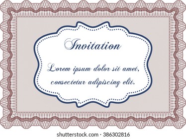 Invitation template. Cordial design. With background. Detailed. 
