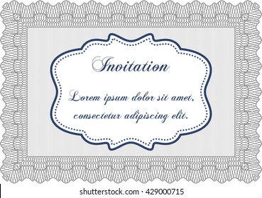 Invitation template. Cordial design. With background. Detailed. 