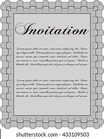 Invitation template. Cordial design. With background. Detailed. 