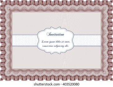 Invitation template. Cordial design. Detailed. With background. 
