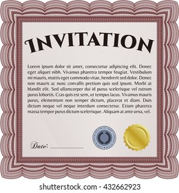 Invitation template. Cordial design. Easy to print. Detailed. 