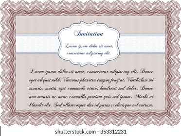 Invitation template. Customizable, Easy to edit and change colors.Elegant design. Easy to print. 