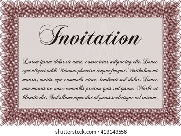 Invitation template. Detailed. With background. Cordial design. 