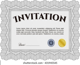 Invitation template. Detailed. With background. Cordial design. 