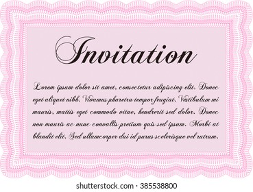 Invitation template. Detailed. Cordial design. Easy to print. 