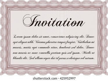 Plantilla de invitación. Detallado. Fácil de imprimir. Buen diseño. 