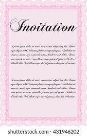 Invitation template. Detailed. Easy to print. Nice design. 