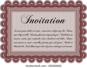 Plantilla de invitación. Detallado. Buen diseño. Fácil de imprimir. 
