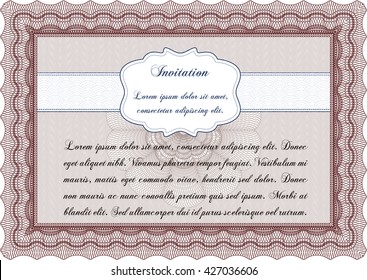 Invitation template. Easy to print. Cordial design. Detailed. 