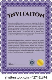 Invitation template. Easy to print. Cordial design. Detailed. 