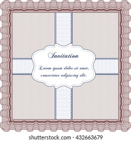 Invitation template. Easy to print. Cordial design. Detailed. 