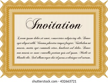 Invitation template. Easy to print. Cordial design. Detailed. 