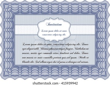 Invitation template. Easy to print. Detailed. Cordial design. 