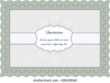 Invitation template. Easy to print. Nice design. Detailed. 