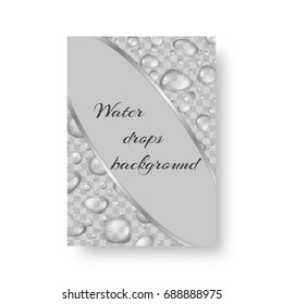 The invitation template is in an ecological style with shiny rain drops.