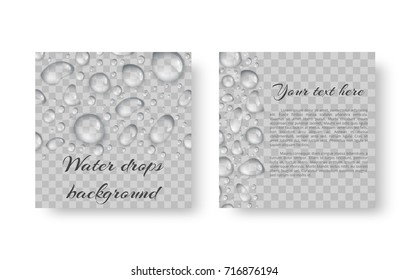 The invitation template is in an ecological style with transparent drops.