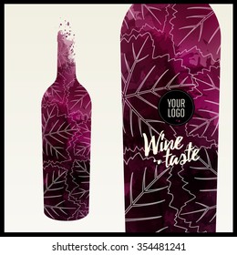 Invitation template for event or party. Suitable for tasting events or wine presentation. Artistic design background with stains. Vector