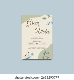 Invitation Template with Flat Flower Theme Design