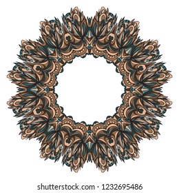 Invitation template with floral frame pattern. For Wedding, greeting cards, Birthday Invitation. The front and rear side. Vector illustration.