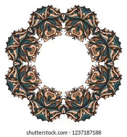 Invitation template with floral frame pattern. For Wedding, greeting cards, Birthday Invitation. The front and rear side. Vector illustration.