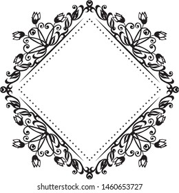Invitation template, flowers frame design element. Vector