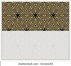 invitation template. gold geometric pattern on a black background. space for text. vector illustration. For design, wallpaper.