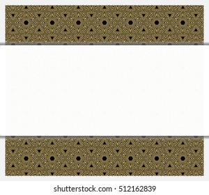 invitation template. gold geometric pattern on a black background. space for text. vector illustration. For design, wallpaper.