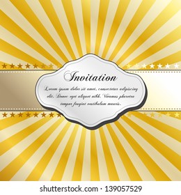 Invitation template with golden background