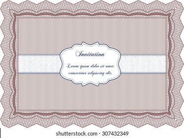 Invitation template. Good design. With complex background. Detailed.