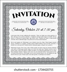 Invitation template. Good design. With quality background. Vector illustration.  Grey color.