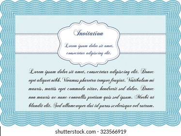 Invitation template. With linear background. Detailed.Elegant design. 