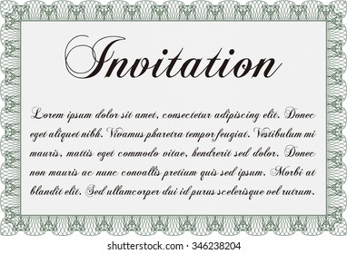 Invitation template. With linear background. Detailed.Elegant design. 