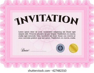Invitation template. Nice design. Detailed. Easy to print. 