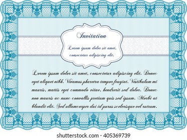 Invitation template. Nice design. Easy to print. Detailed. 