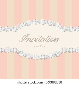 Invitation
Invitation template with paper lace. Vector illustration.