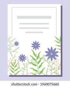 invitation template with purple flowers