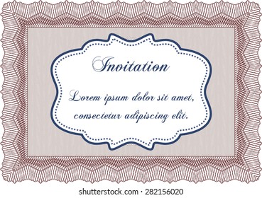 Invitation template. Retro design. Detailed.Complex background. 