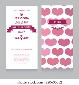Invitation template for Valentine's Day, vector illustration