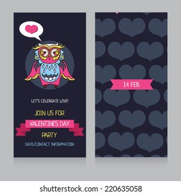 Invitation template for Valentine's Day, vector illustration