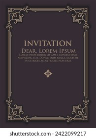 invitation template with vintage ornamental frame