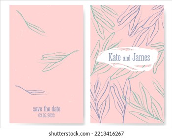 Invitation template for a wedding or special event. Abstract floral background. Creative vector illustration. Modern vector brochure template design.