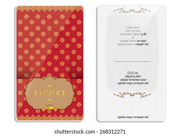 Invitation template,card design thai art style,Thai vintage vector