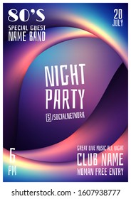 Invitation template.Festive event banner.Modern minimal geometric design.Disco party flyer.Abstract vector dynamic background.Music show poster.Abstract colorful funky background.Dj party.Music event.