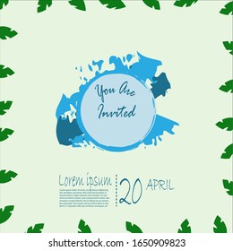 Invitation And Thank You Card Illustration Template