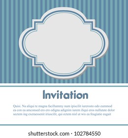Invitation with thin stripes colored in blue and some blank space suitable for any kind of text