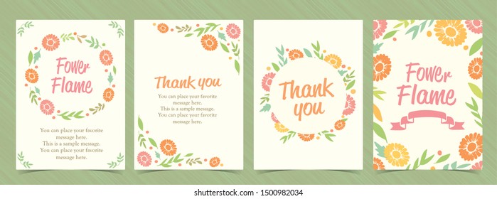 Invitation and universal card templates with vector flowers. Wedding floral design.