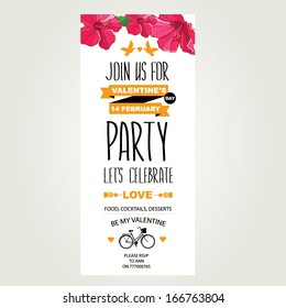 Invitation Valentine's Day.Typography.Vector illustration.