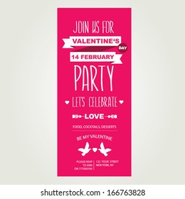 Invitation Valentine's Day.Typography.Vector illustration.