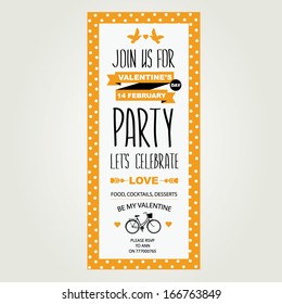 Invitation Valentine's Day.Typography.Vector illustration.