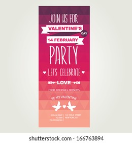 Invitation Valentine's Day.Typography.Vector illustration.